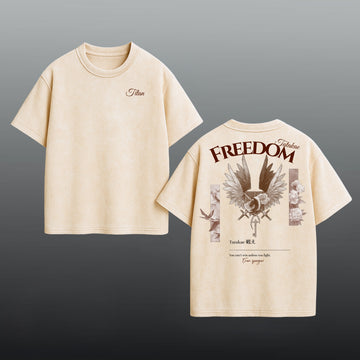 Cream White Shirt/Black Print / S